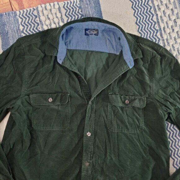 RETREAT Dark Green Lightweight Corduroy Shirt - Picture 8 of 13